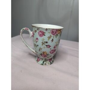 elegance‎ Victorian rose shabby chic gold rim flower coffee tea mug cup elegant